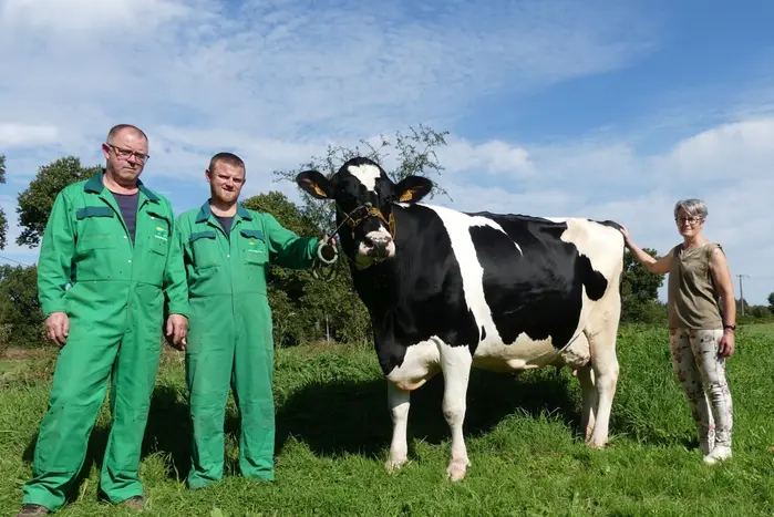 Christophe, Alexis et Chrystelle Bobon, Gaec du Menhir, à Noyal-sous-Bazouges (35), autour de Pacif