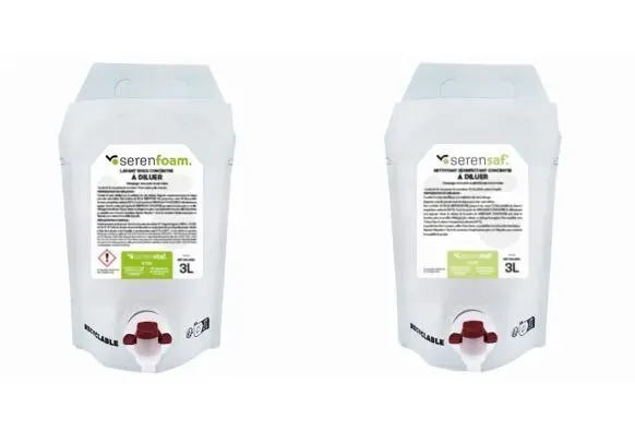 Poches de 3 l, à diluer pour ces nouveaux produits d'hygiène de traite