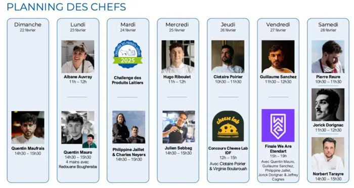 Planning des chefs sur le stand des produits laitiers au SIA 2026