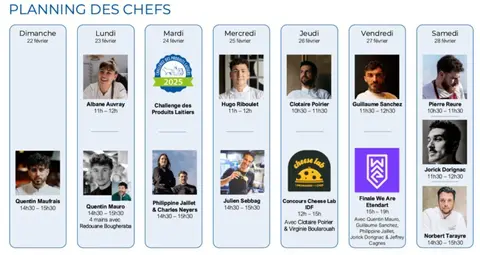 Planning des chefs sur le stand des produits laitiers au SIA 2026