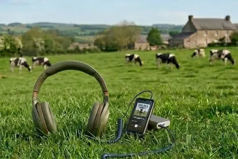 casque dans les champs